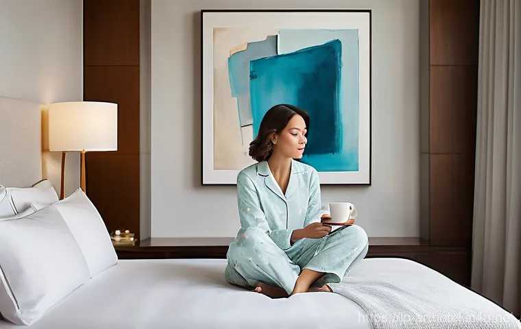 아트호텔과 갤러리 투어 패키지 - **Prompt: "An inspiring and luxurious art hotel suite. The room features high ceilings and large win...